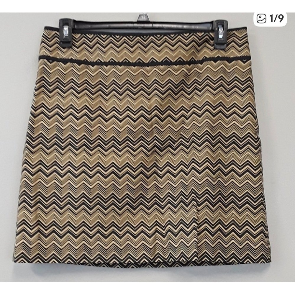 Loft Tan Black Zig Zag Mini Pencil
Skirtโ Size 10